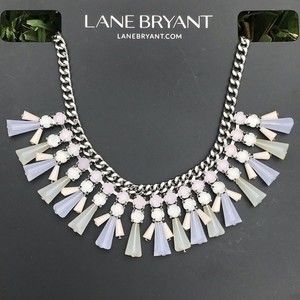 NWT- Lane Bryant Statement Necklace In Pale Blues & Greens